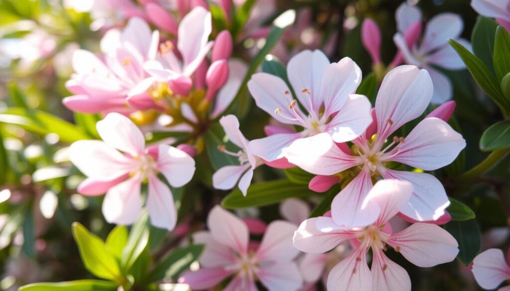 Leptospermum scoparium en fleurs