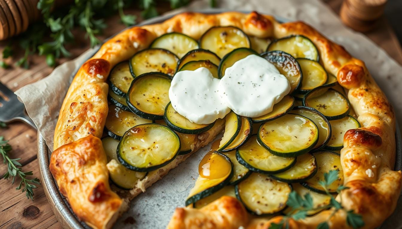 tarte courgettes chèvre miel